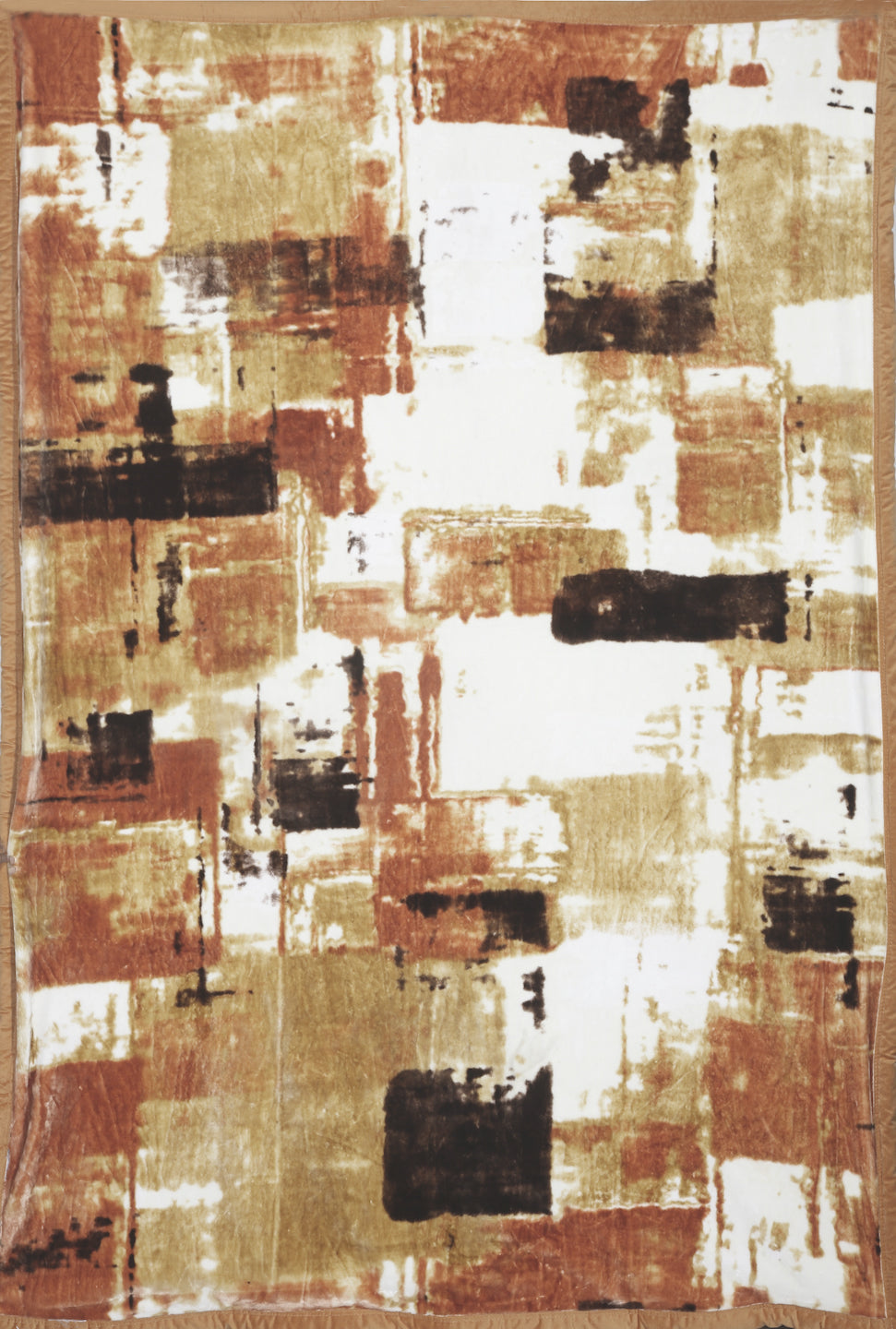 Klotthe Unisex Brown Abstract Heavy Winter 1000 GSM Single Bed Blanket