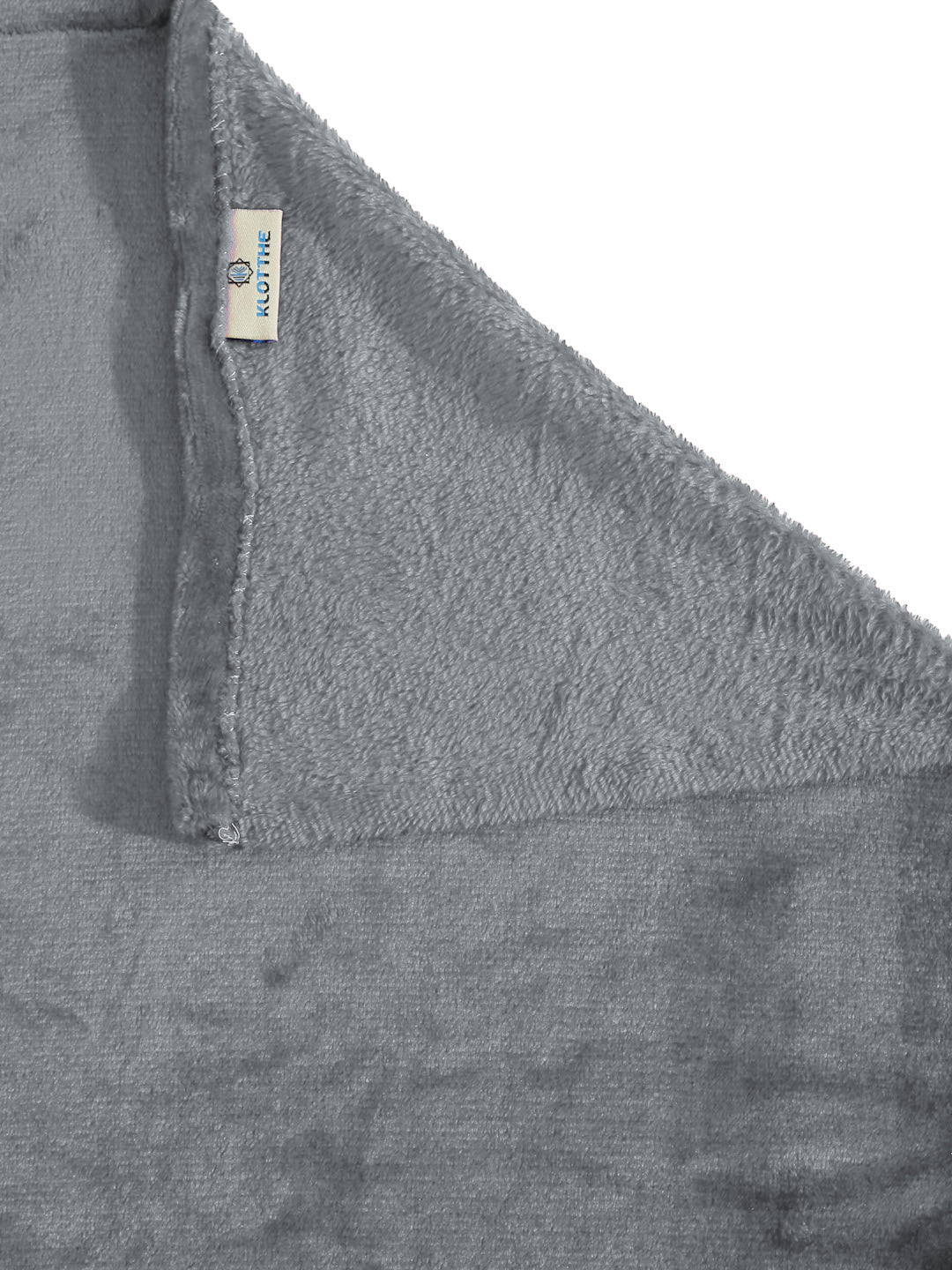 Klotthe Grey Solid Woolen Mild Winter Double King Bedding Set