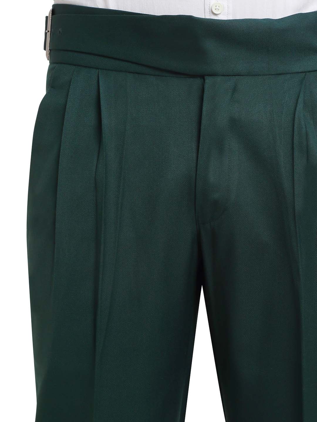 Italian Style Formal Gurkha Pant-BottleGreen