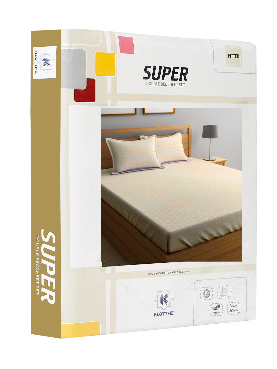 Book Fold King Size Elastic Fitted Bedsheet with Two Pillow Covers by KLOTTHE® (245 x 225 CM) (Latest Collection)