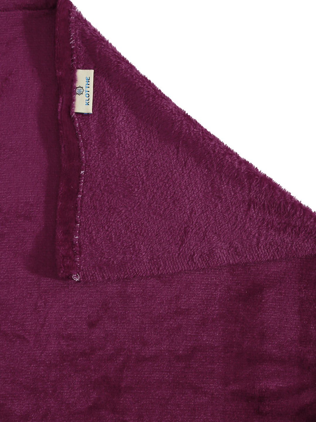 Klotthe Maroon Solid Woolen Mild Winter Double King Bedding Set