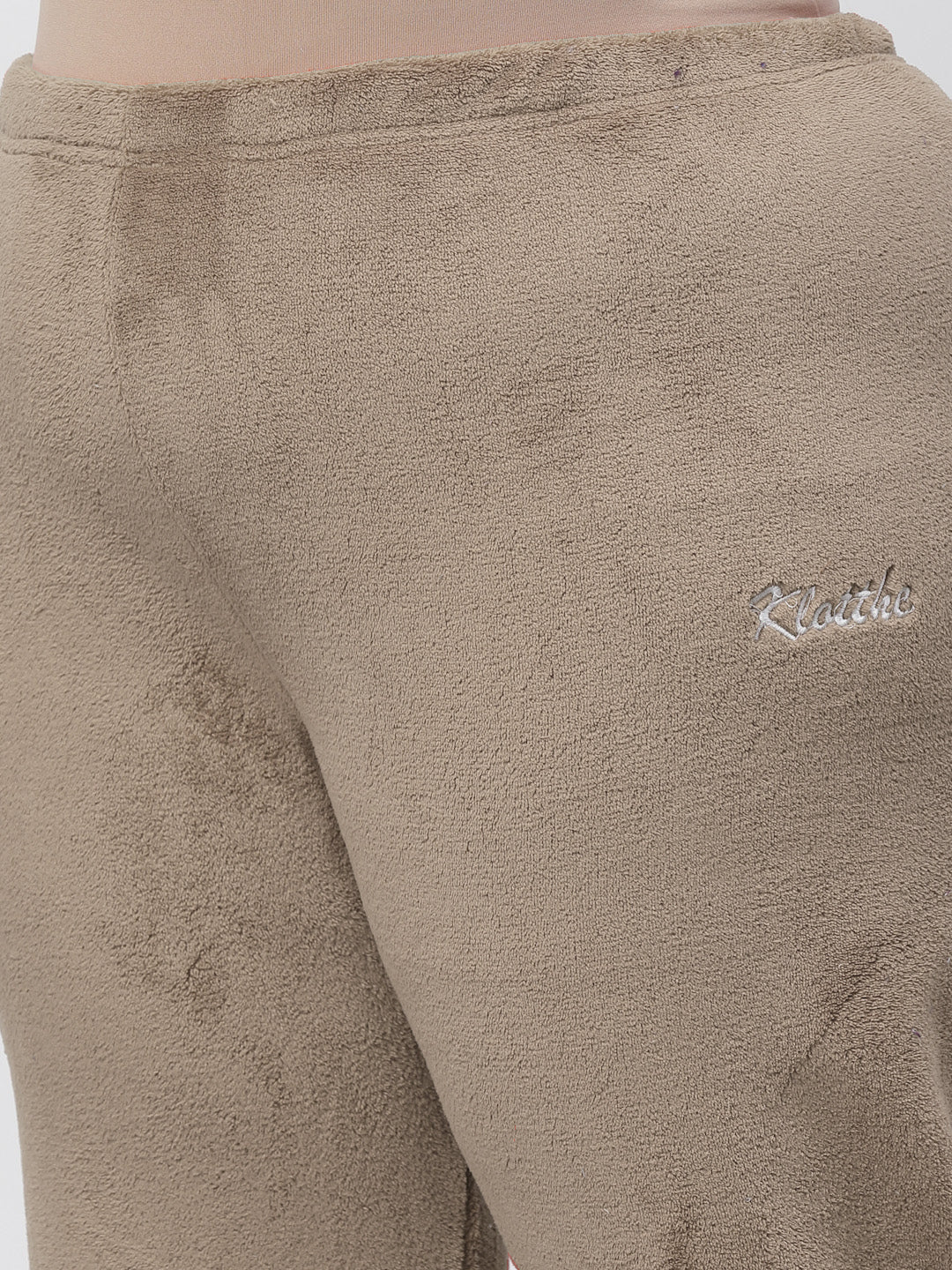 Klotthe Women Beige Wool Blend Solid Night Suit
