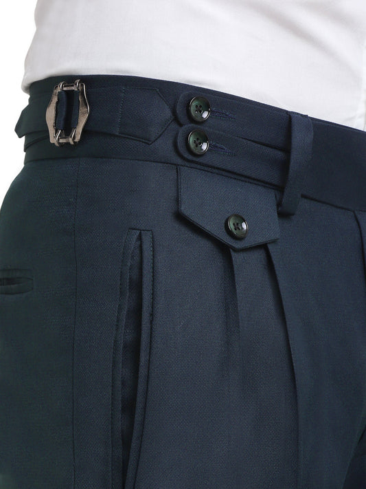 Italian Style Formal Gurkha Pant-NavyBlue