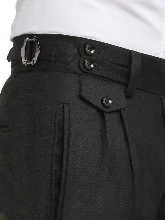 Italian Style Formal Gurkha Pant-Black