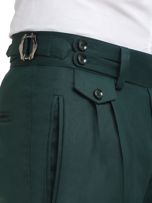Italian Style Formal Gurkha Pant-BottleGreen