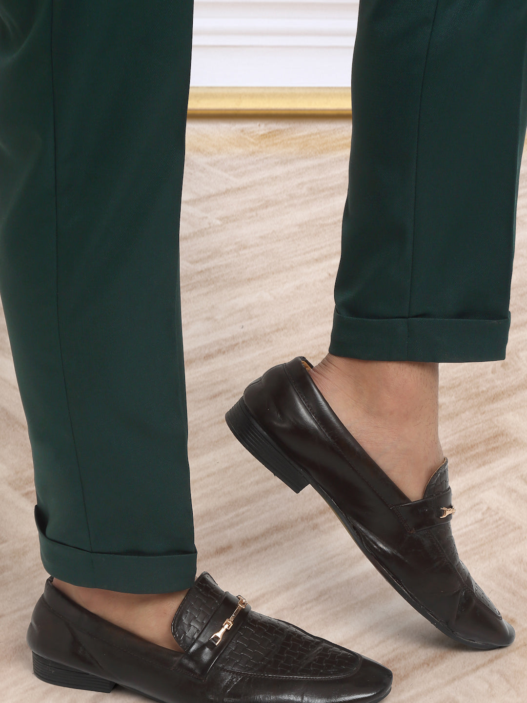 Italian Style Formal Gurkha Pant-BottleGreen