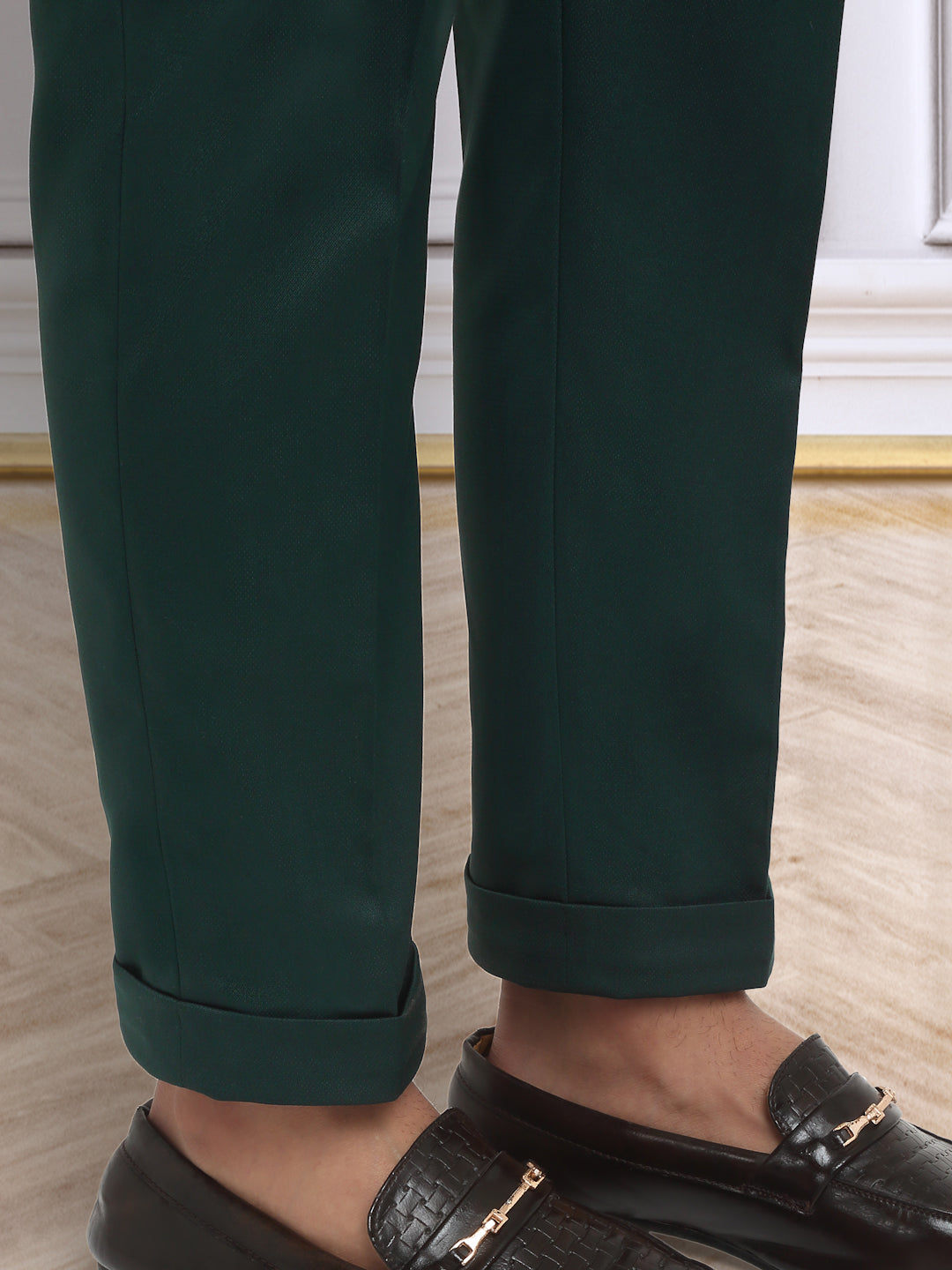 Italian Style Formal Gurkha Pant-BottleGreen